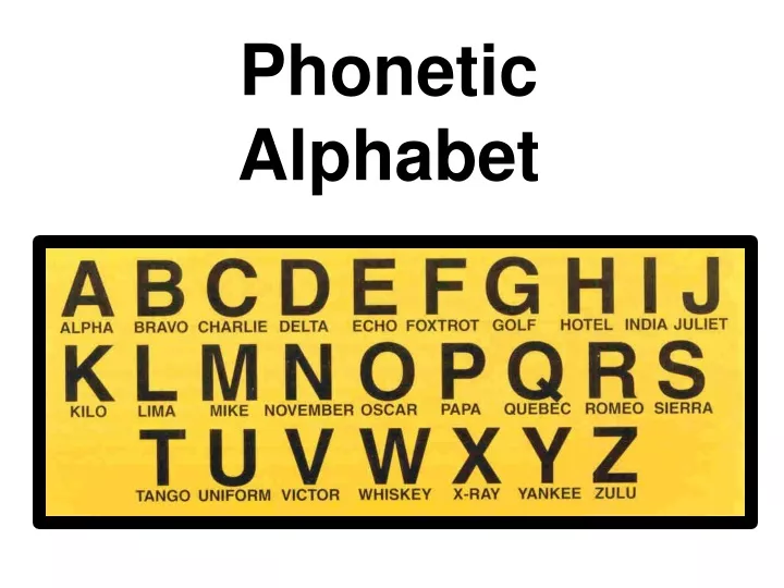 phonetic alphabet