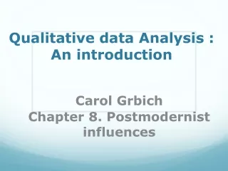 Qualitative data Analysis : An introduction
