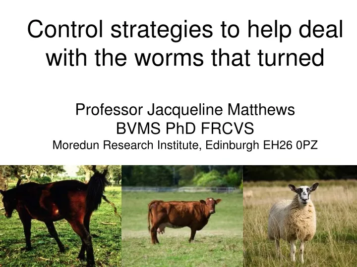 control strategies to help deal with the worms