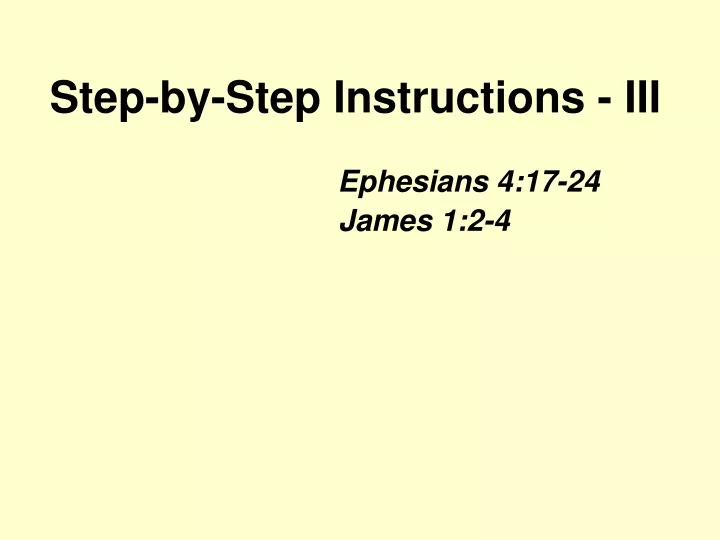 step by step instructions iii ephesians