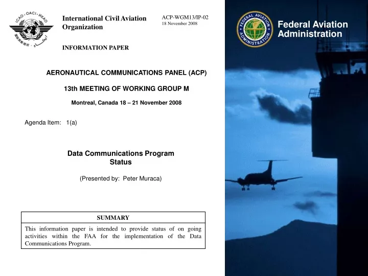 aeronautical communications panel acp 13th