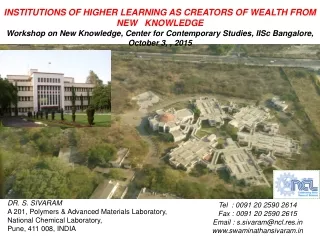 INSTITUTIONS OF HIGHER LEARNING AS CREATORS OF WEALTH FROM    NEW   KNOWLEDGE
