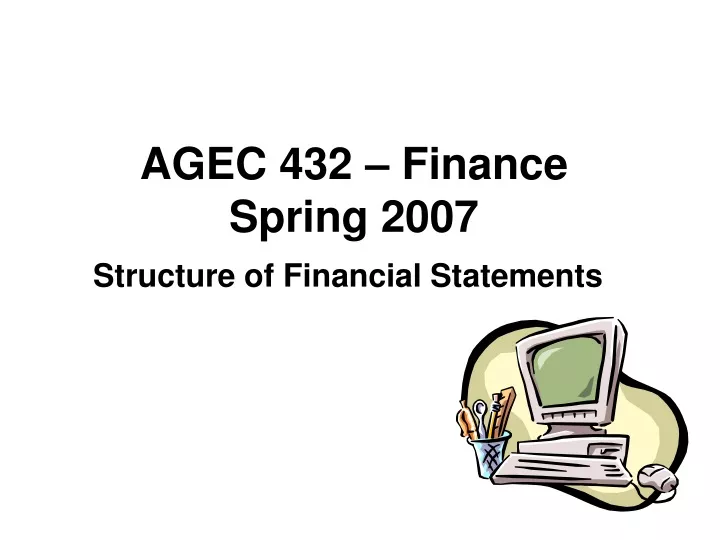 agec 432 finance spring 2007