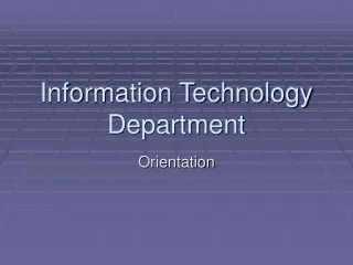 Information Technology Department