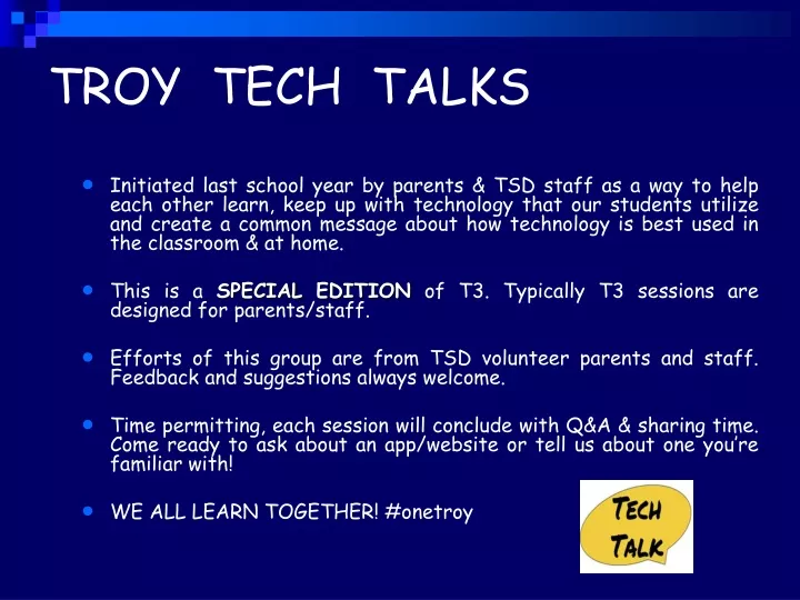 troy tech talks