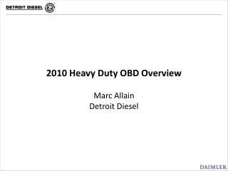 2010 Heavy Duty OBD Overview