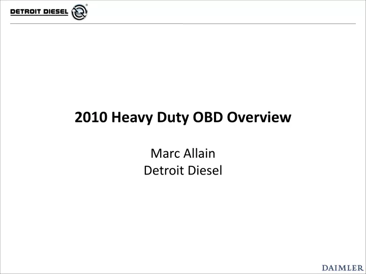 2010 heavy duty obd overview