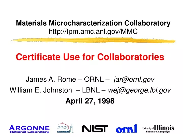 materials microcharacterization collaboratory http tpm amc anl gov mmc
