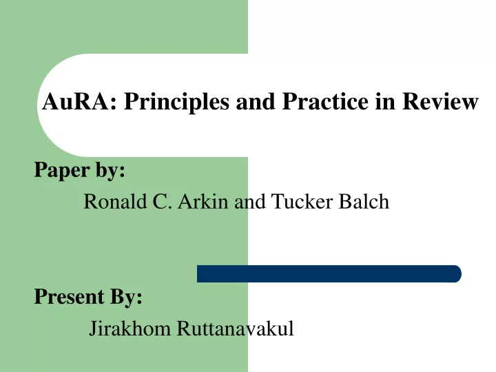 aura principles and practice in review