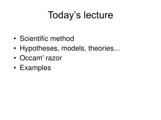 Today’s lecture