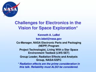 Challenges for Electronics in the Vision for Space Exploration*