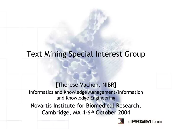 text mining special interest group