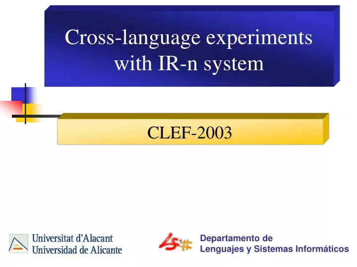 cross language experiments with ir n system