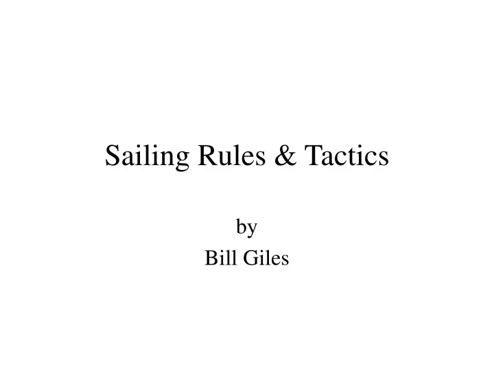 sailing rules tactics
