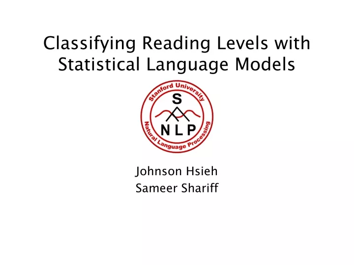 classifying reading levels with statistical language models