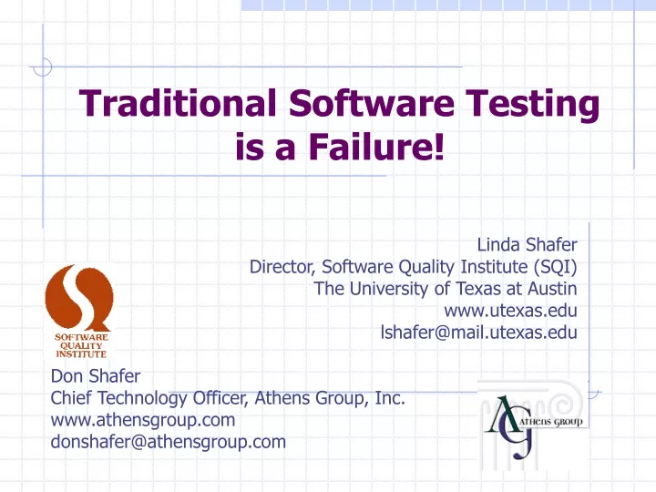 traditional software testing is a failure