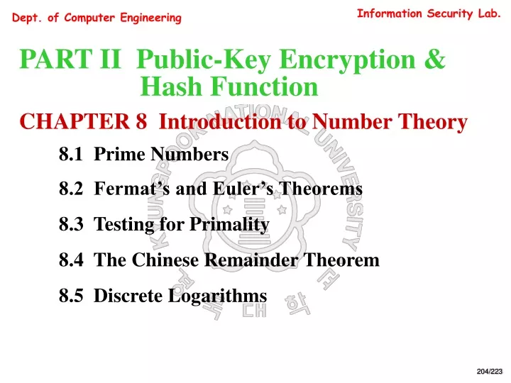 part ii public key encryption hash function