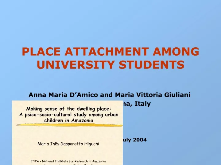 place attachment among university students