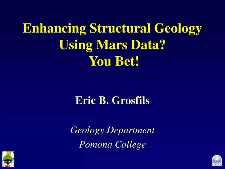 enhancing structural geology using mars data you bet