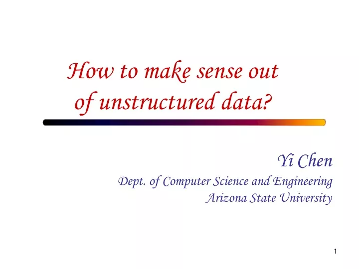 how to make sense out of unstructured data