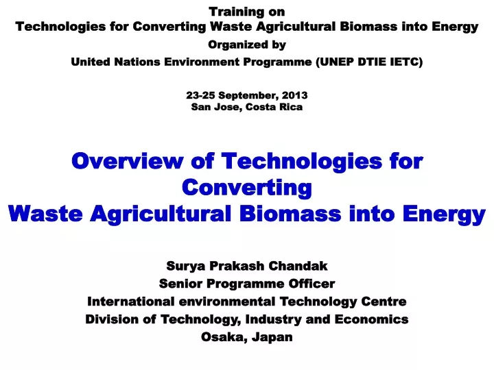 overview of technologies for converting waste agricultural biomass into energy