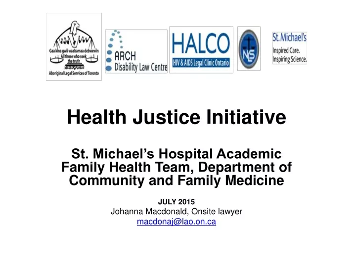 health justice initiative st michael s hospital