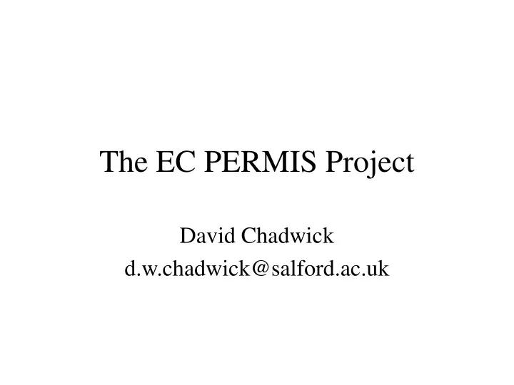 the ec permis project