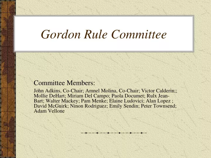 gordon rule committee