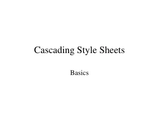 Cascading Style Sheets