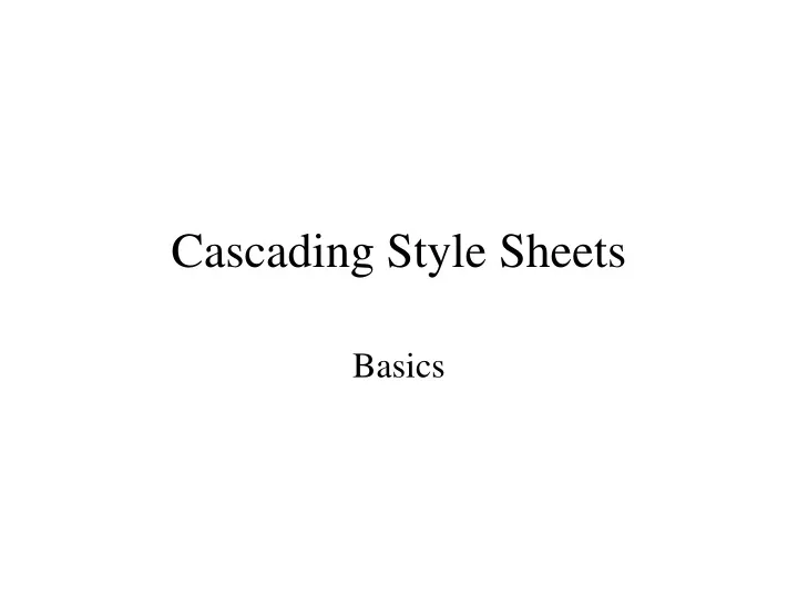 cascading style sheets