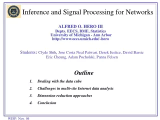 Inference and Signal Processing for Networks