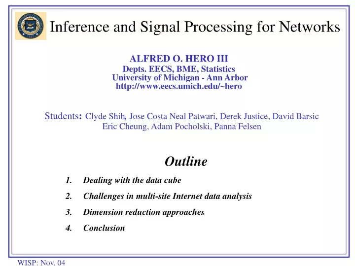inference and signal processing for networks