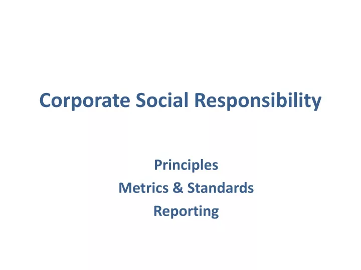 corporate social responsibility