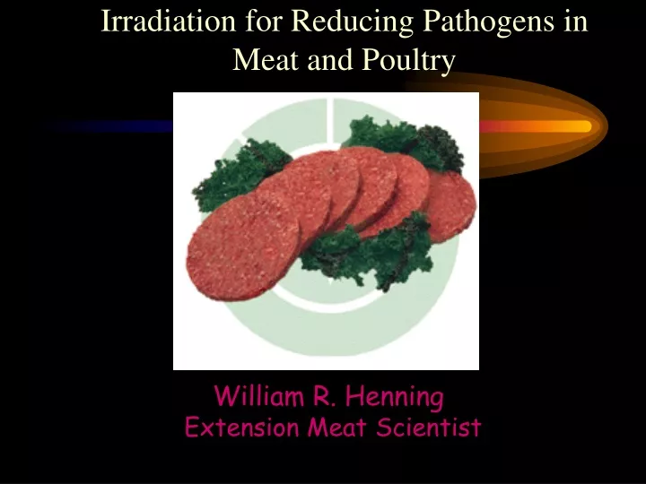 irradiation for reducing pathogens in meat