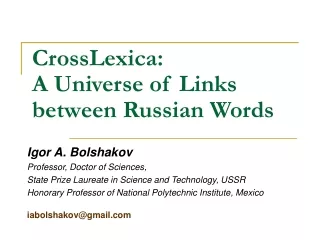 CrossLexica : A Universe of Links between Russian Words