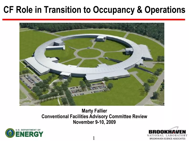 cf role in transition to occupancy operations