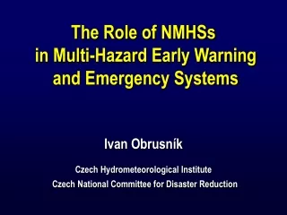 Integrated  Warning Service  System (IWSS) NMHS+Military MS