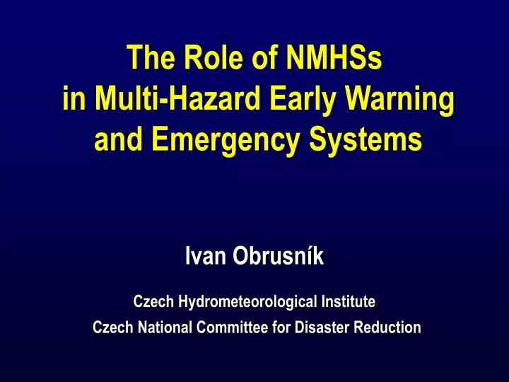 the role of nmhss in multi hazard early warning