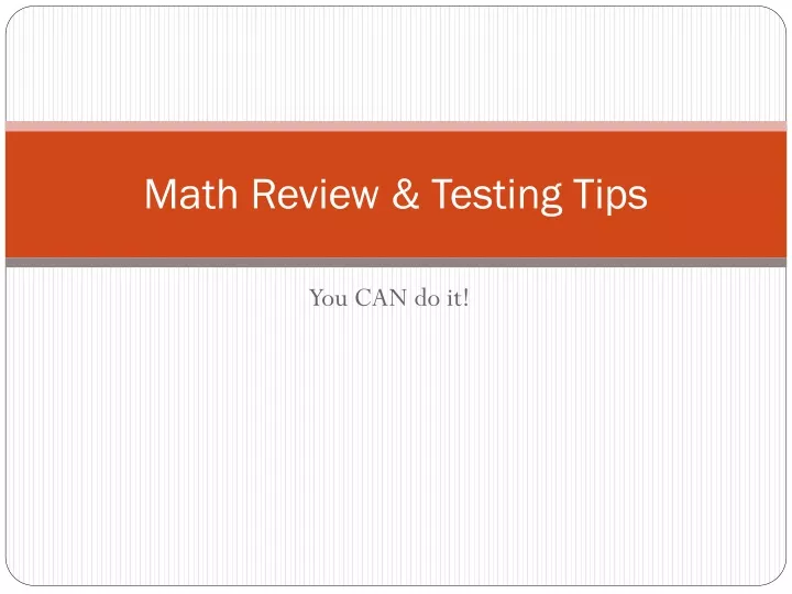 math review testing tips