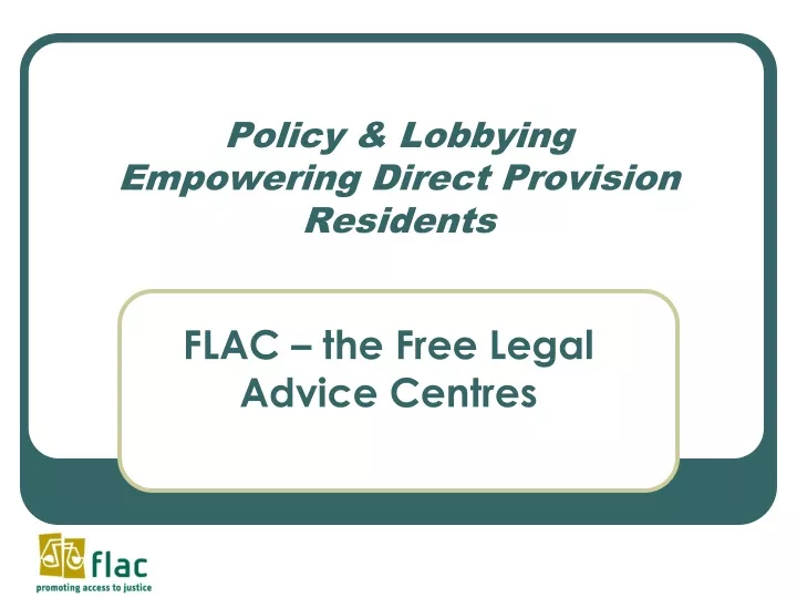 policy lobbying empowering direct provision residents