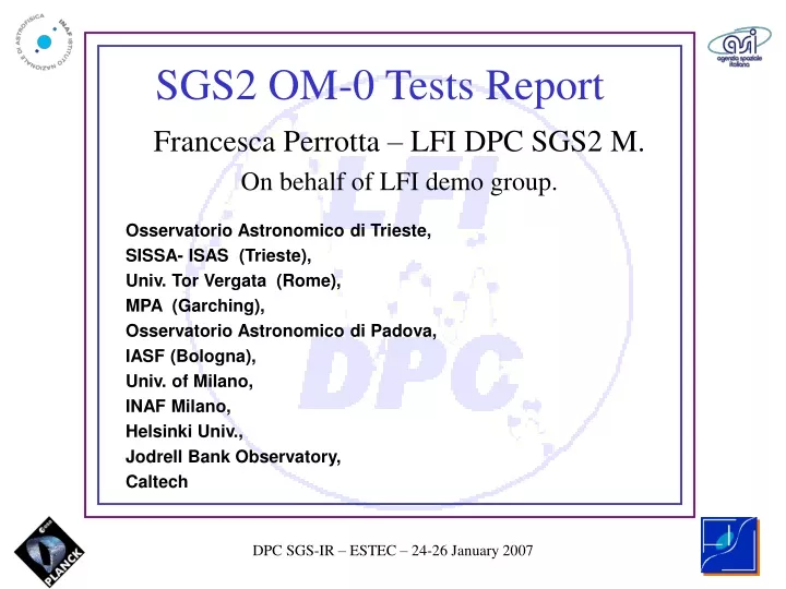 sgs2 om 0 tests report