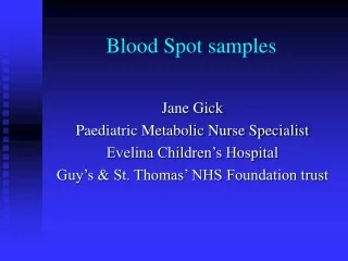 Blood Spot samples