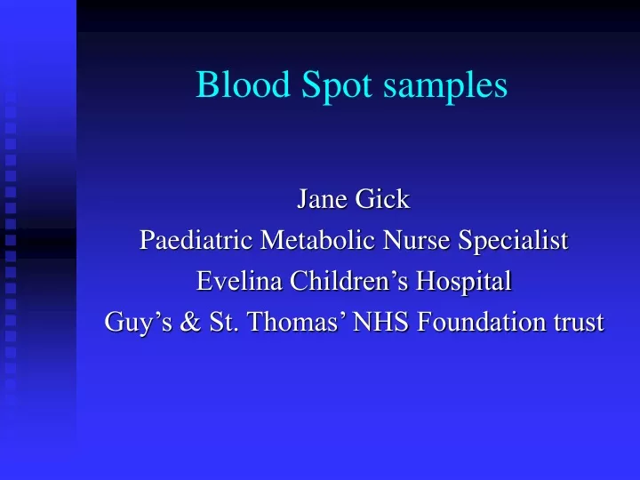 blood spot samples