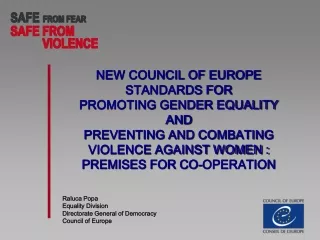 Raluca Popa  Equality Division  Directorate General of Democracy  Council of Europe
