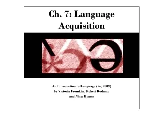 Ch. 7: Language Acquisition