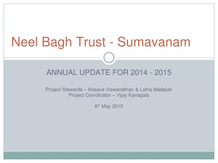 neel bagh trust sumavanam