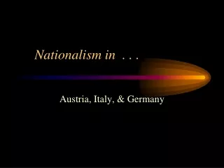 Nationalism in  . . .