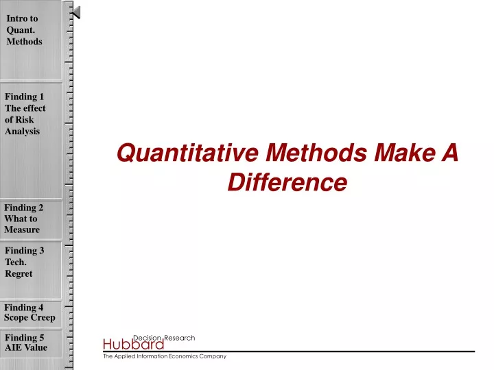 quantitative methods make a difference