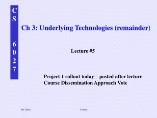 Ch 3: Underlying Technologies (remainder)