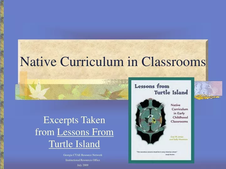 native curriculum in classrooms